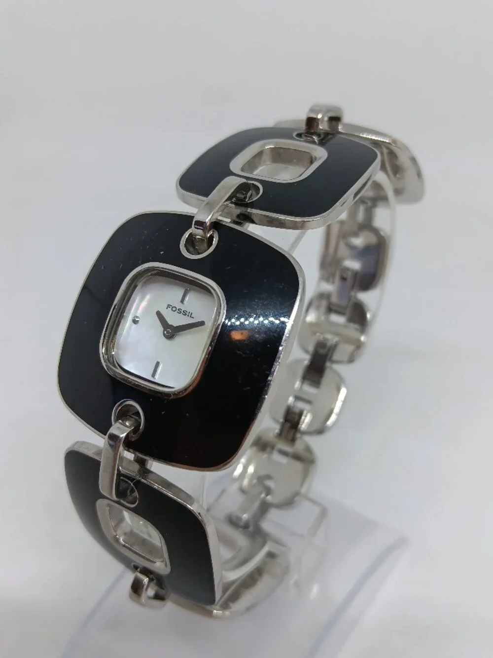 Fossil ES-1728 Women's 31mm Square S/Steel Acetate Inlay MOP Dial Quartz Watch